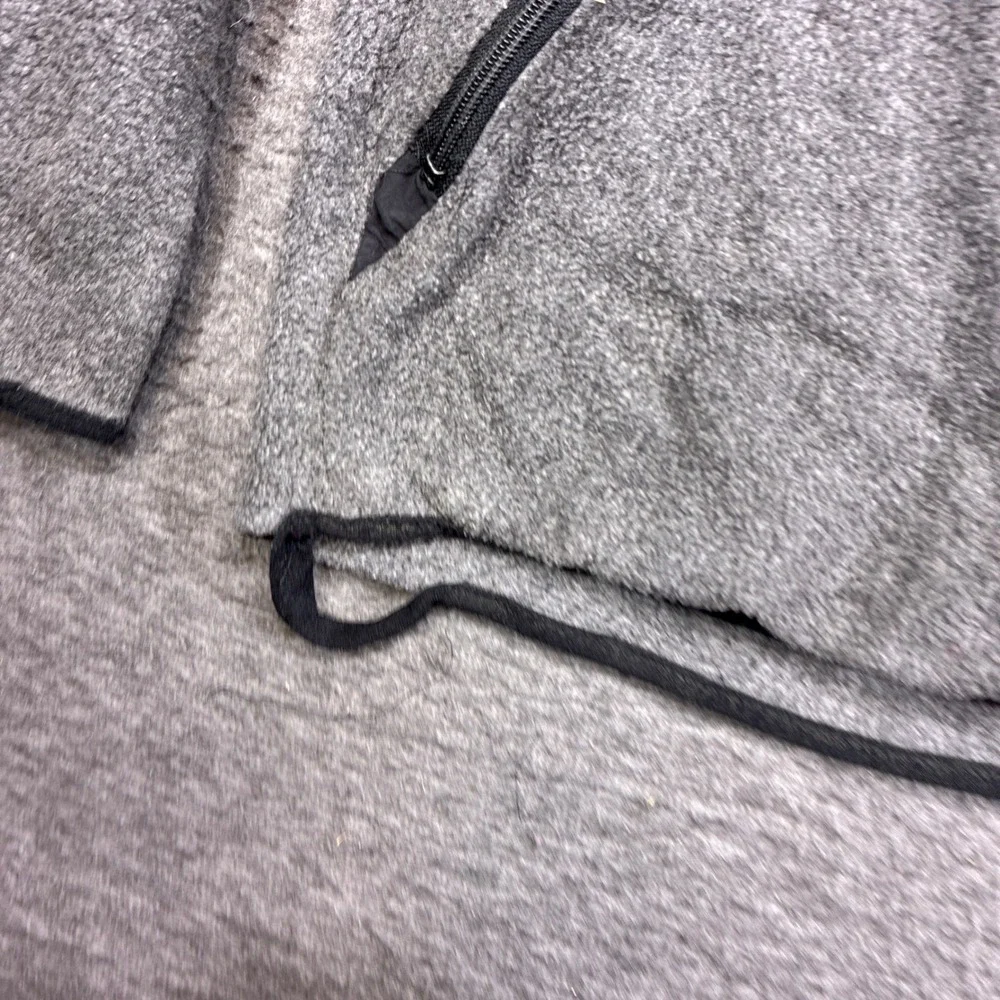Vintage The North Face Fleece Jacket Men Large Gray Full Zip Distressed Pit Zips